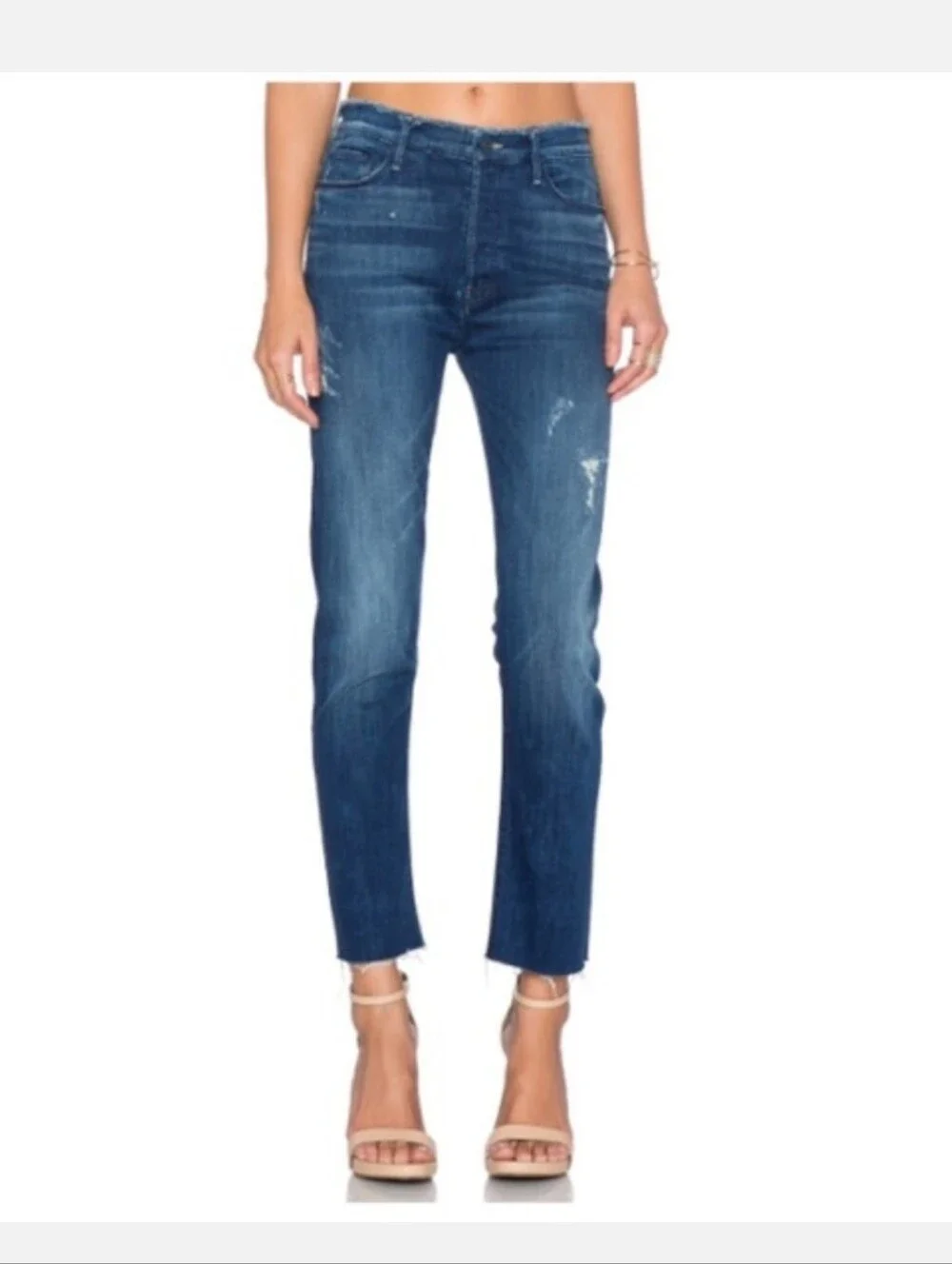 Mother Double Fray Vagabond‎ Jeans in Take The Edge Off Size 30 Distressed USA